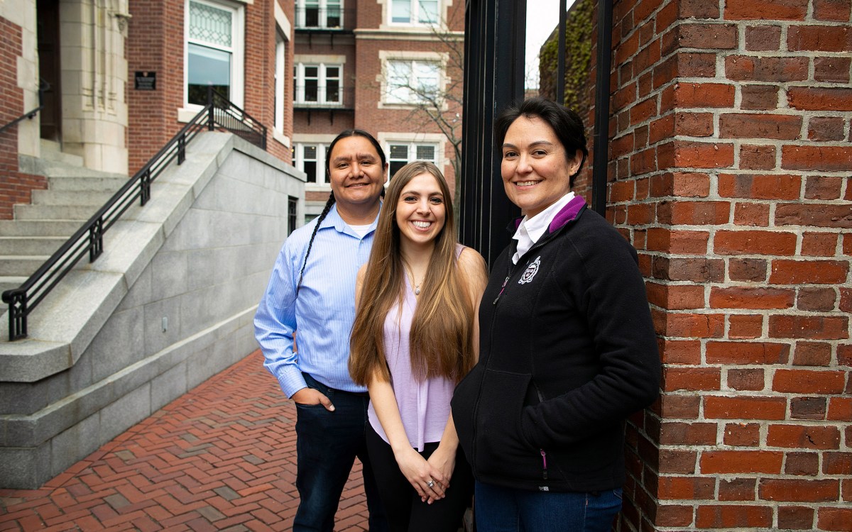 ason Packineau (from left), Sarah Sadlier, and Shelly Lowe.