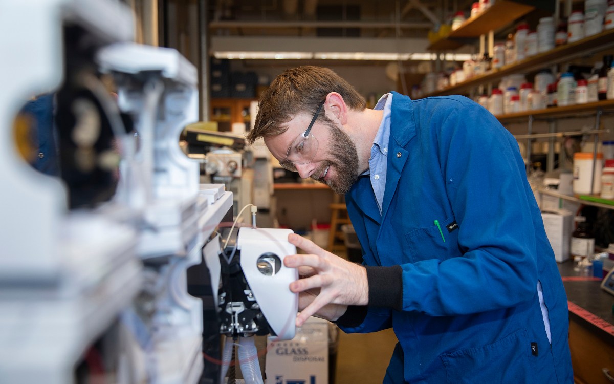 Brian Cafferty works in the lab.