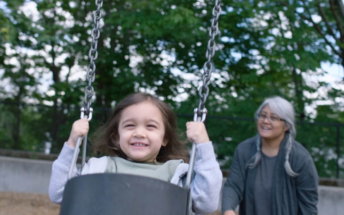 Child on swing