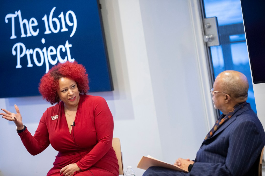 Nikole-Hannah Jones, creator of the NY Times' 1619 Project speaks with Henry Louis Gates Jr.