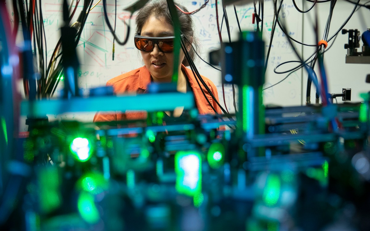 Scientist with special equipment.