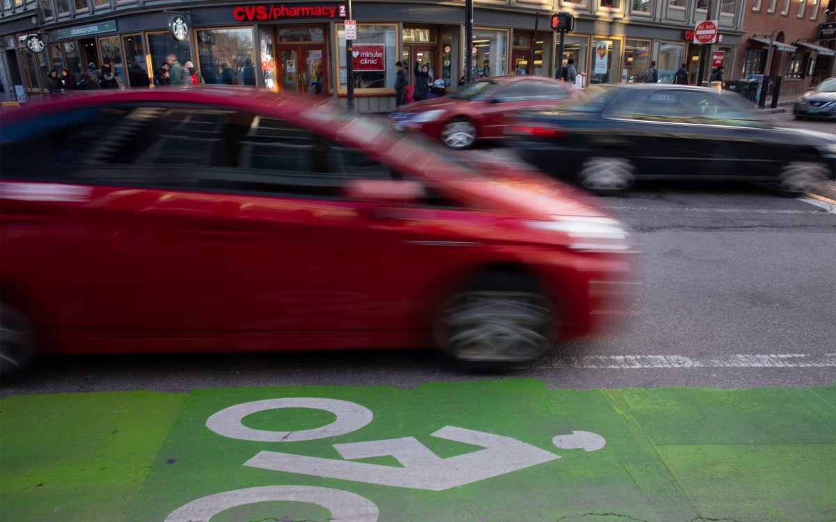 Cars filling the streets.