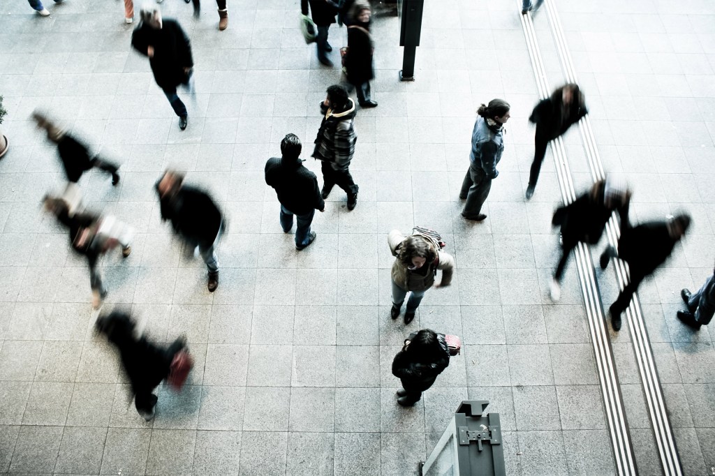 People in an airport.