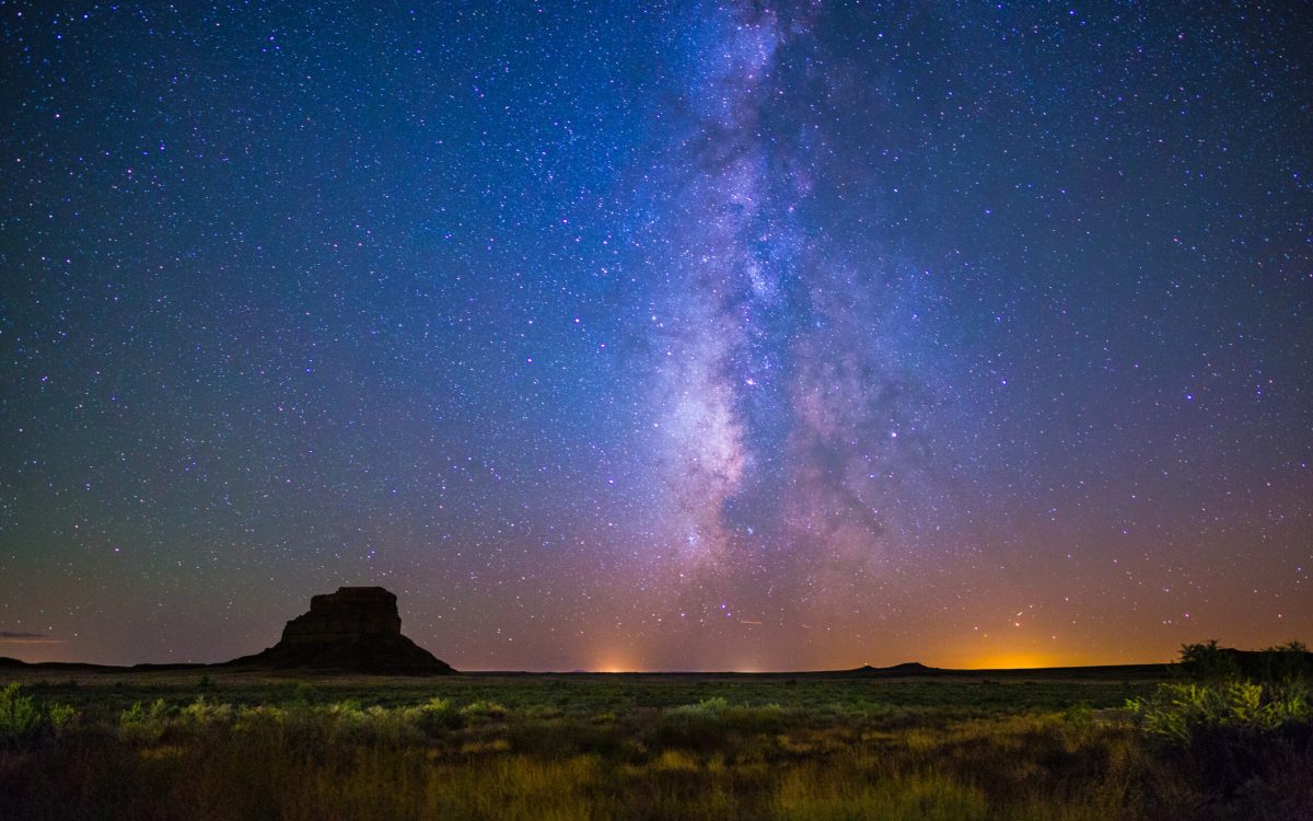 Milky Way rises above Fajada Butte.