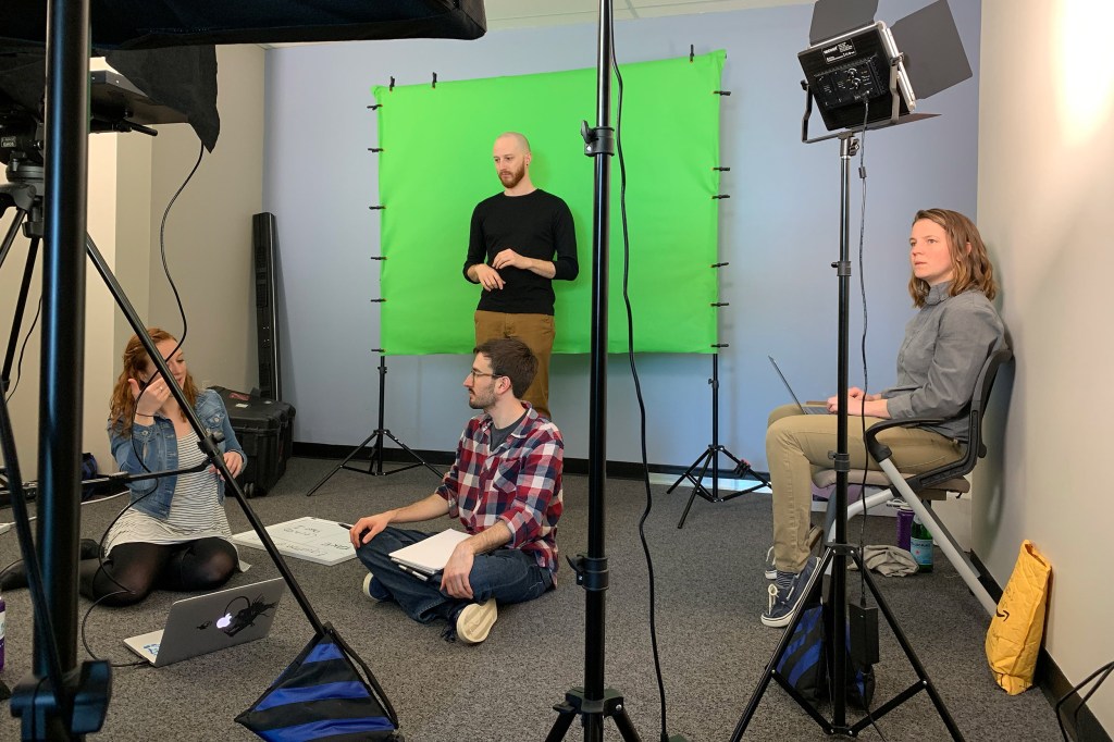 Studio for filming sign language.