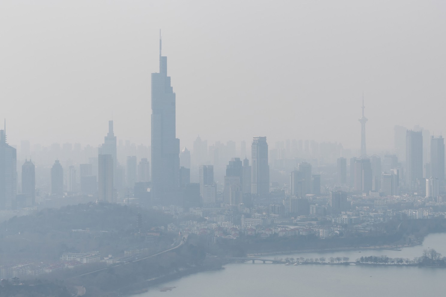 Fog and haze in China.