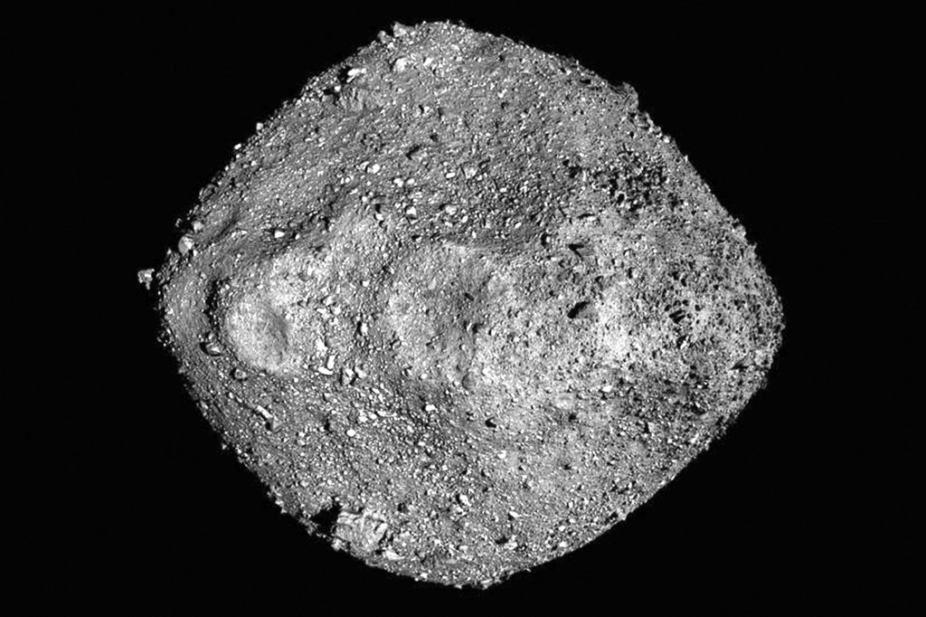 A mosaic image of Bennu