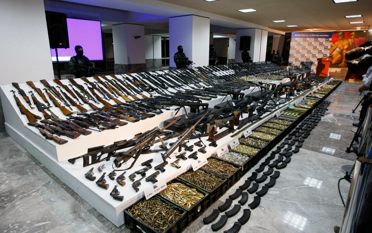 Massive firearm seizure from drug cartel in Mexico.