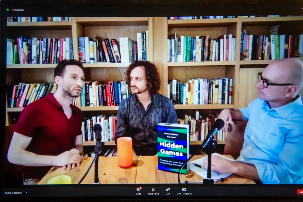 Andrew McAfee (l to r), Erez Yoeli, and Moshe Hoffman.