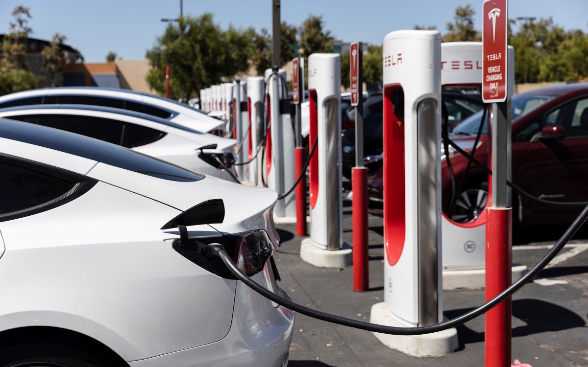 Electric cars charging.