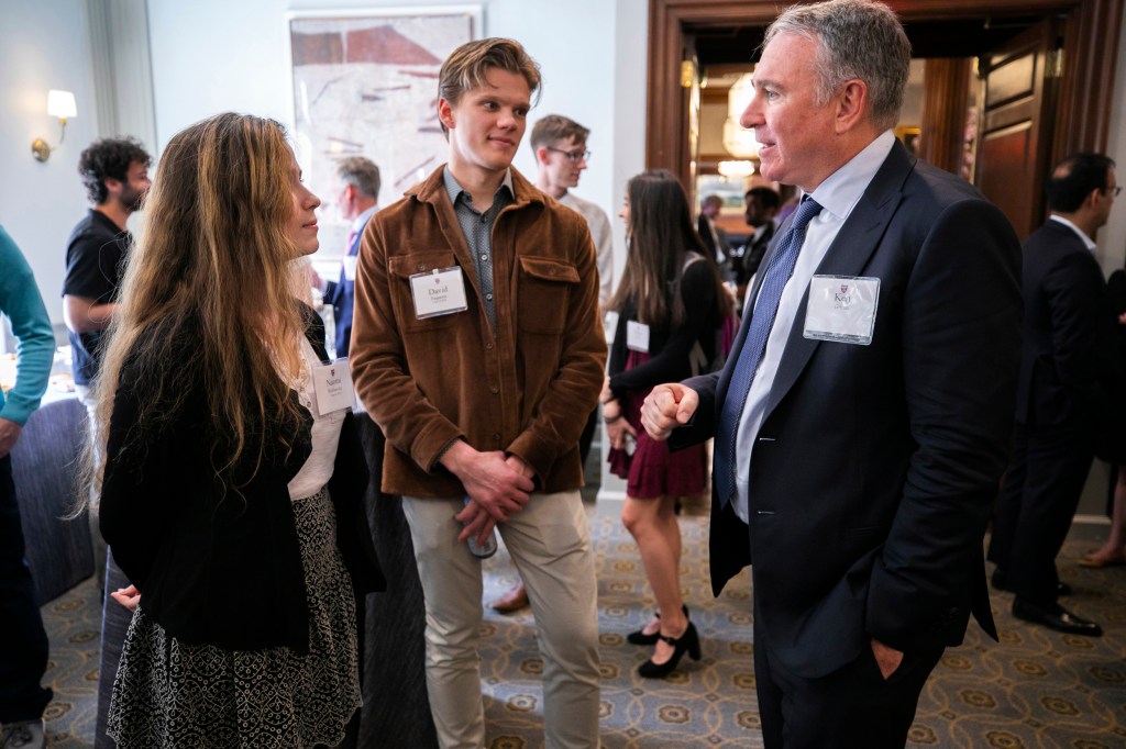 Kenneth C. Griffin, Naomi Bashkansky, and David Paquette at the Faculty Club.