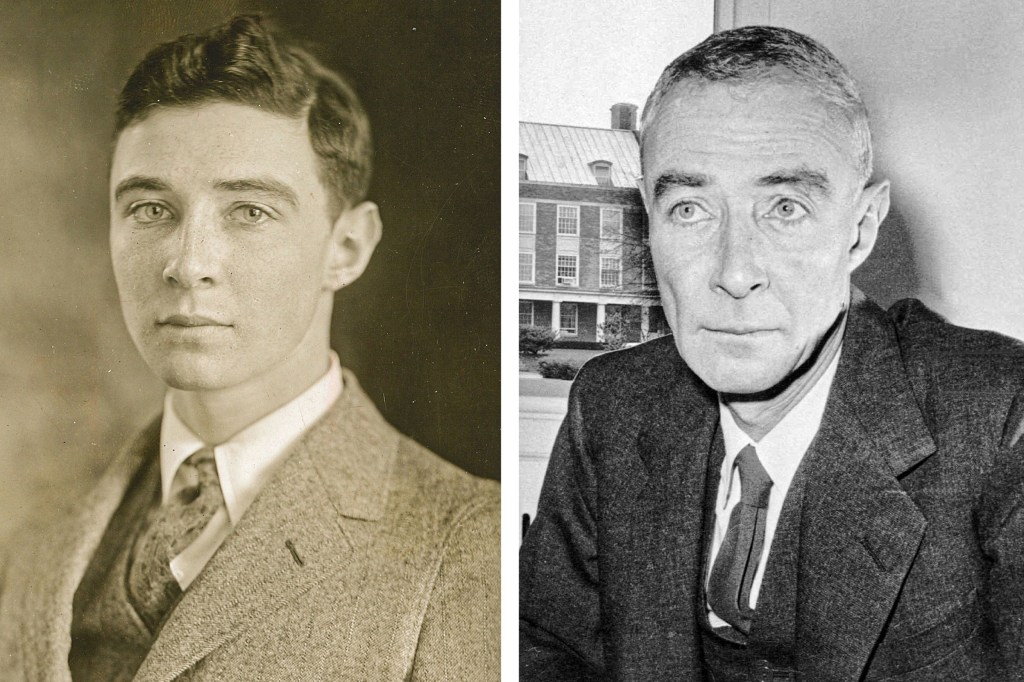 J. Robert Oppenheimer in 1920s and 1950s.