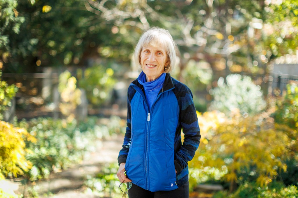 Claudia Goldin at home in her garden.