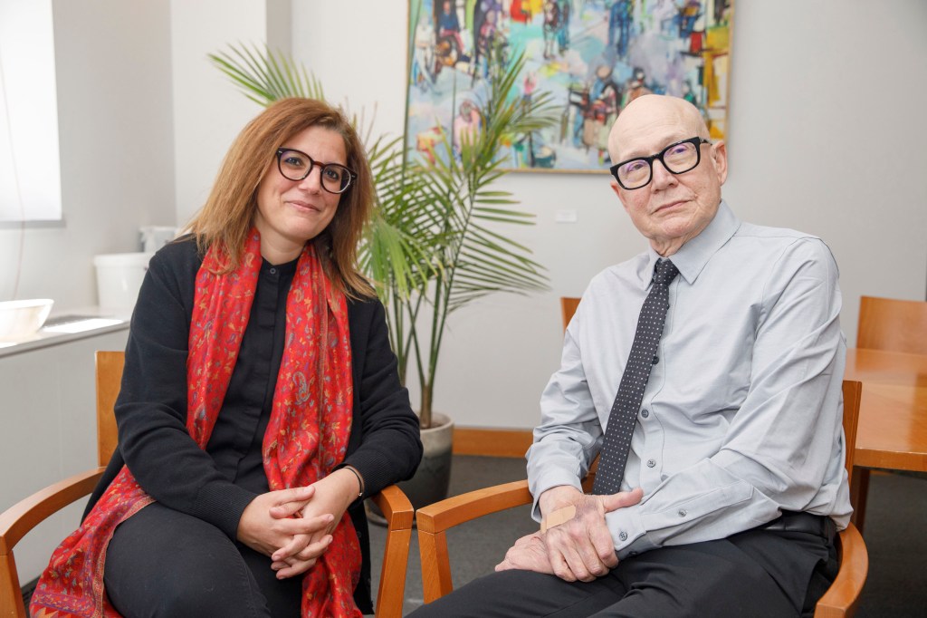 Joelle Abi-Rached and Allan Brandt seated for portrait.