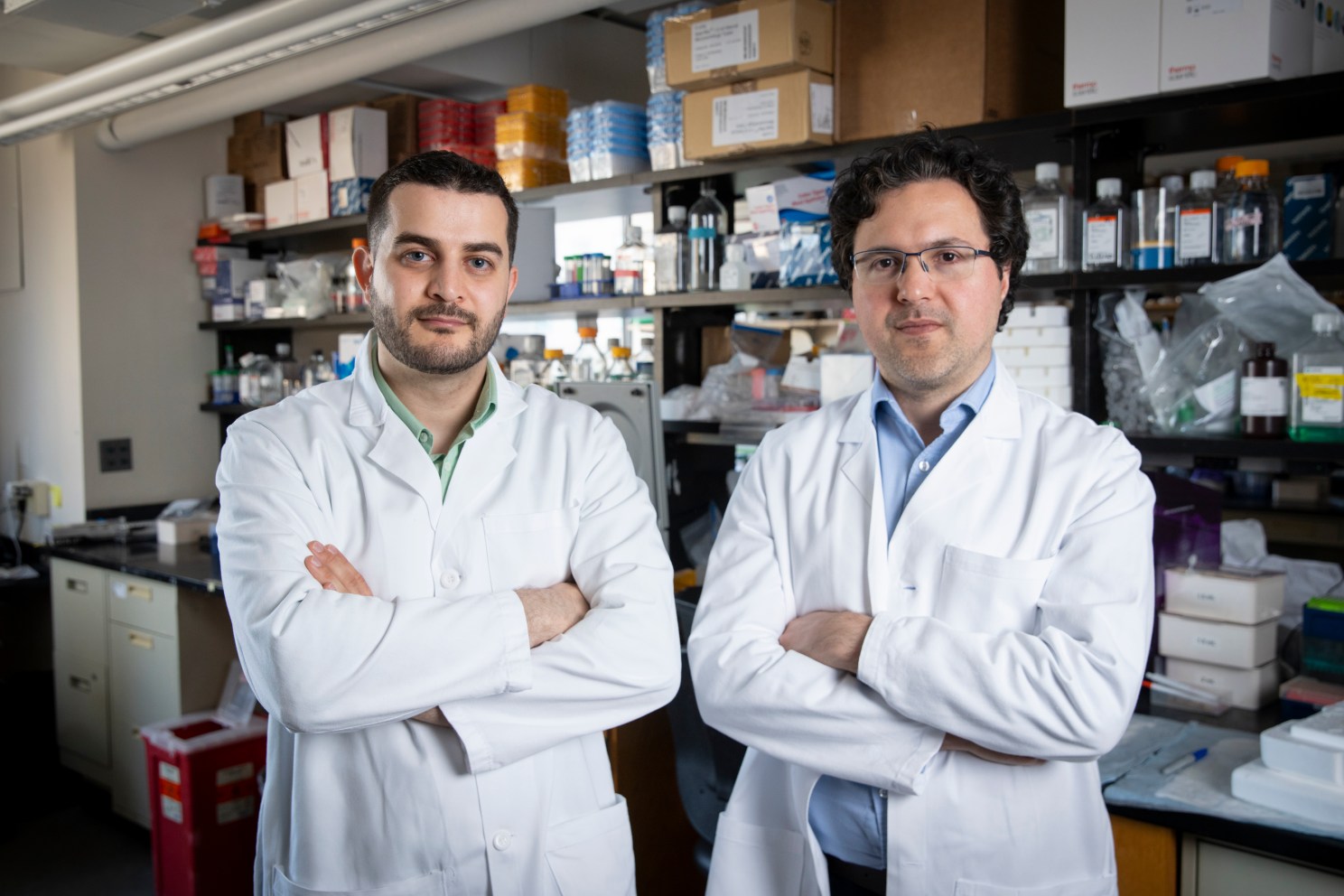 Taha Rakhshandehroo and Mohammad Rashidian in their lab.