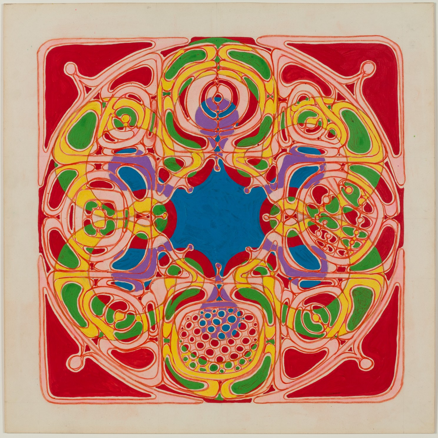 Untitled Zodiac, c. 1974, acrylic and colored pencil on paper. Harry Smith