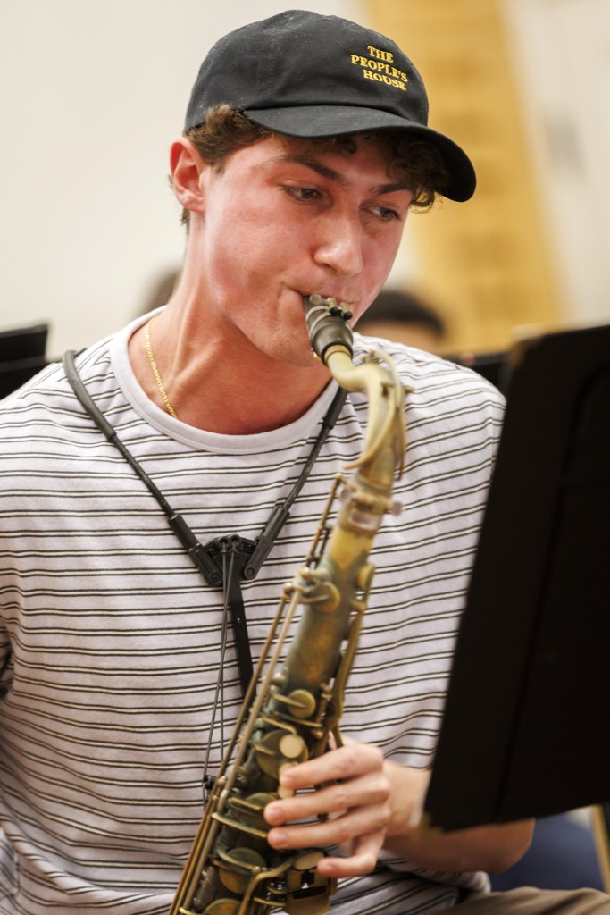 Zeb Jewell-Alibhai ‘27 is pictured during rehearsal.