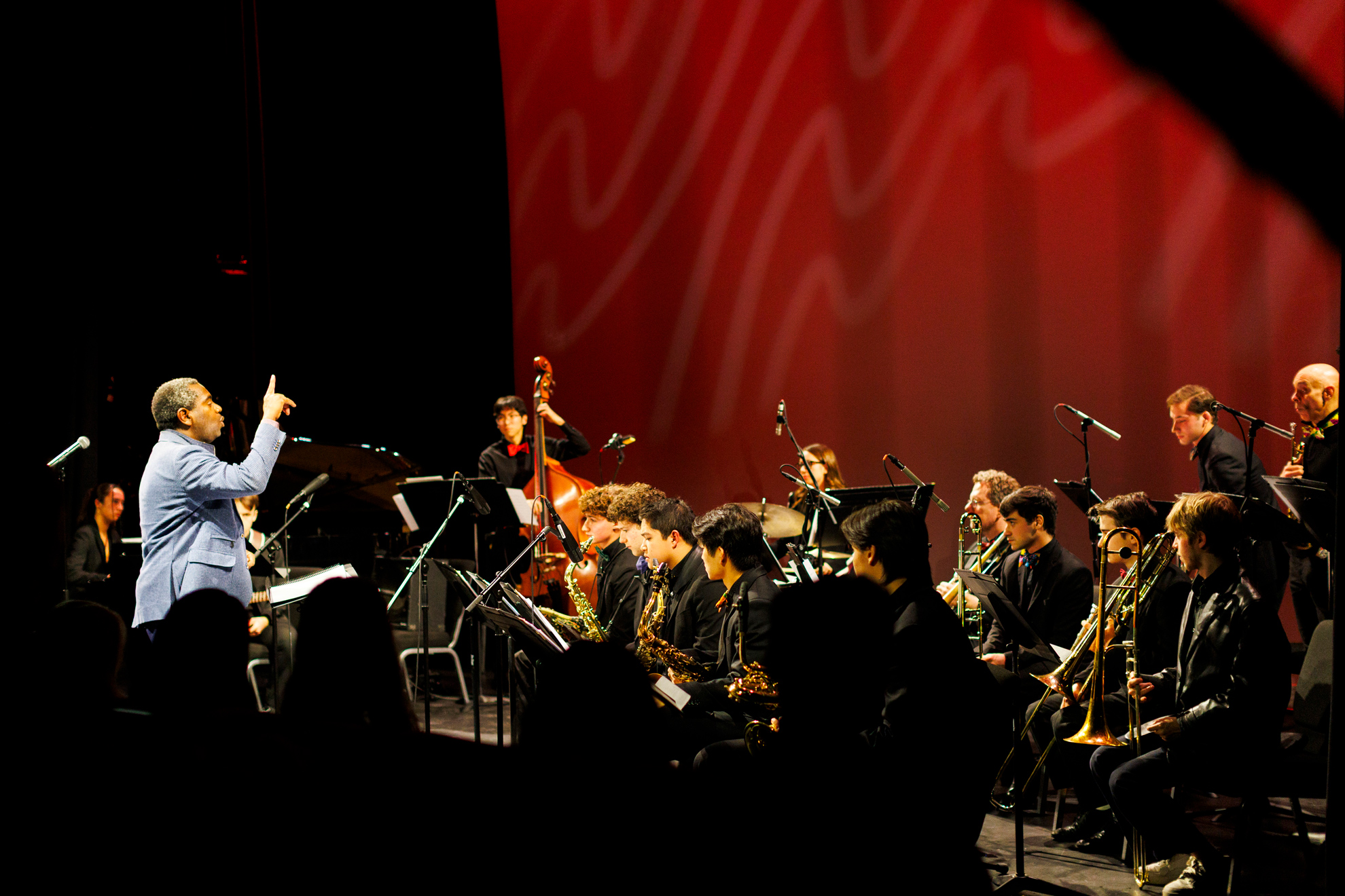 Director Yosvany Terry (pictured) conducts during the show.