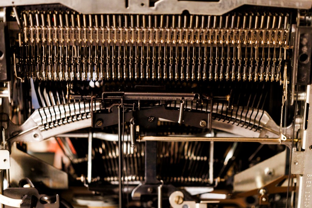 up close shot of typewriter keys