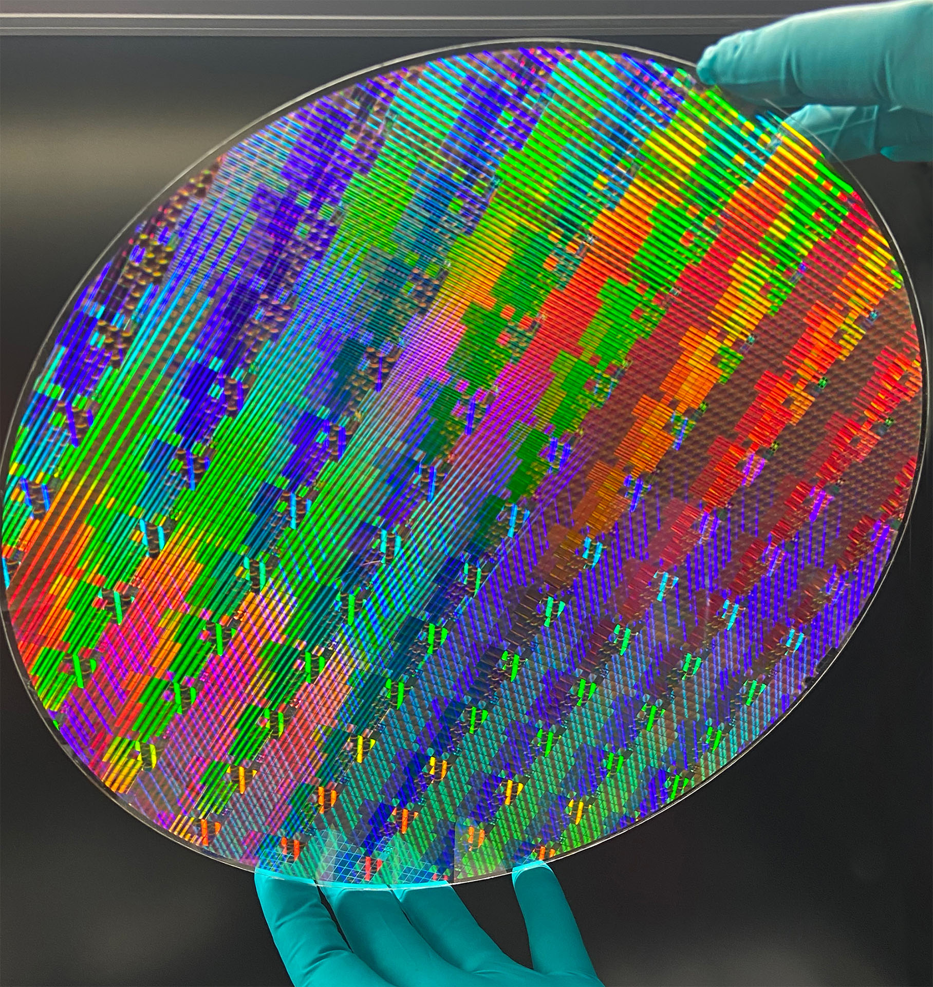 A 12-inch Metalenz wafer.