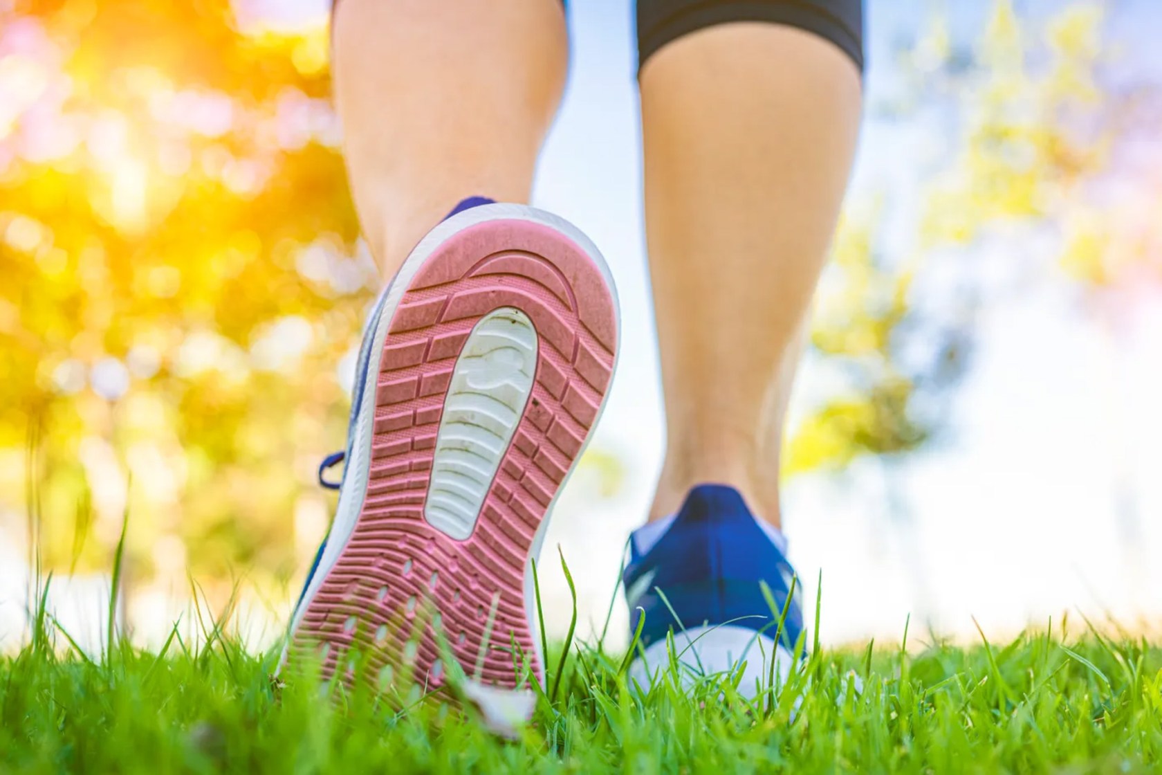 Detail of  thesneakers of a person exercising.