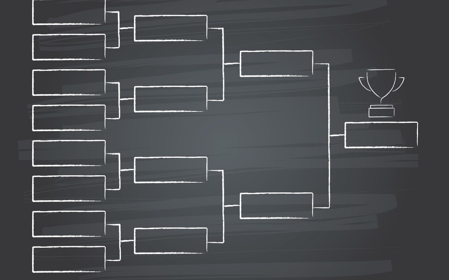 Chalk drawing of quarter final chart.
