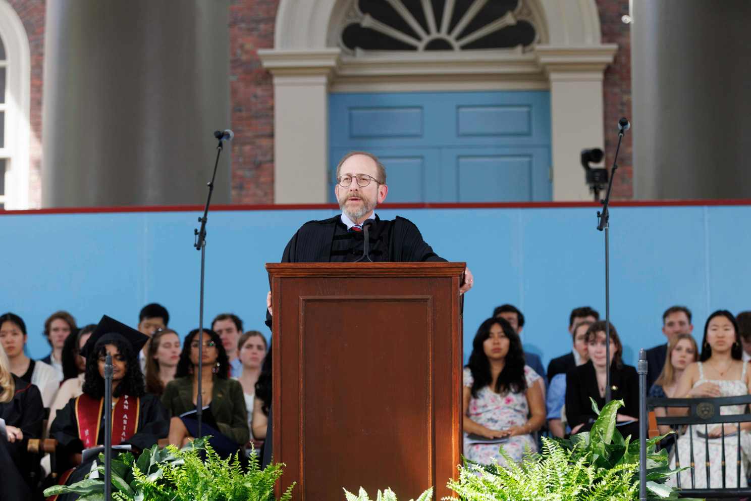 Alan M. Garber giving the Baccalaureate address.
