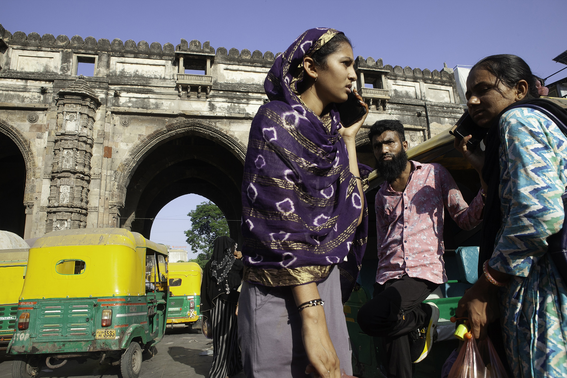 A busy street in Ahmedabad.