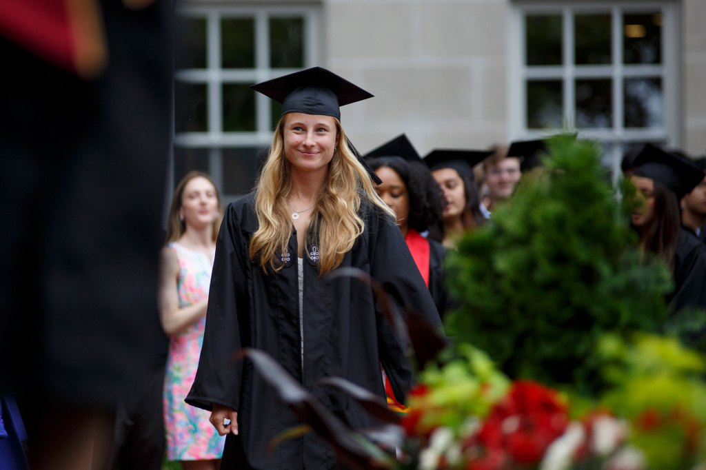 Sara Silarszka receives her diploma at the Dunster House.
