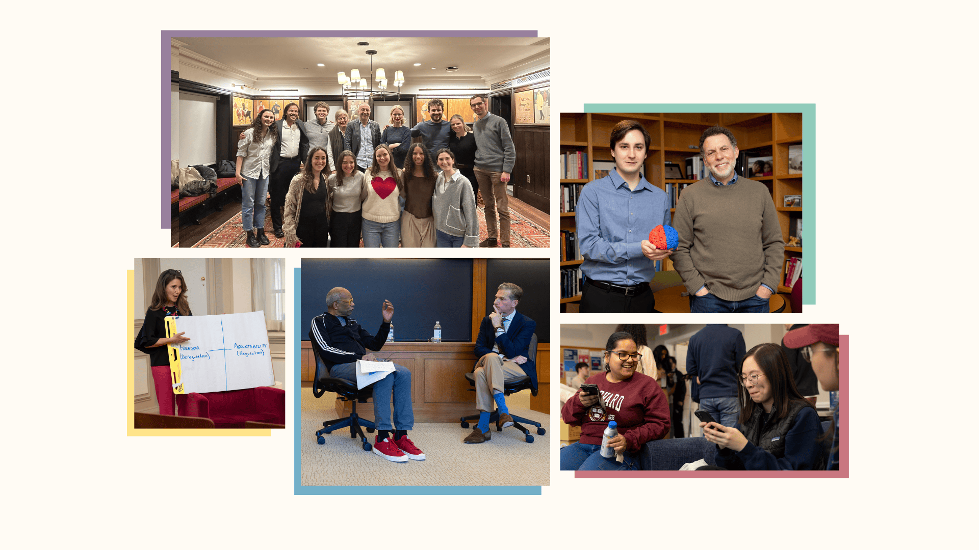 collage of students and professors participating in the President’s Building Bridges Fund