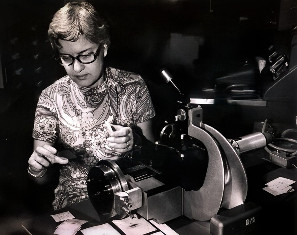 Vera Rubin measuring spectra.