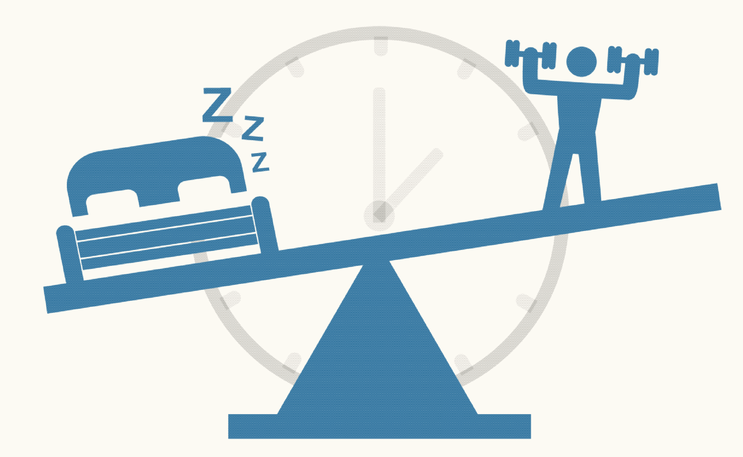 balance scale of sleep and exercise