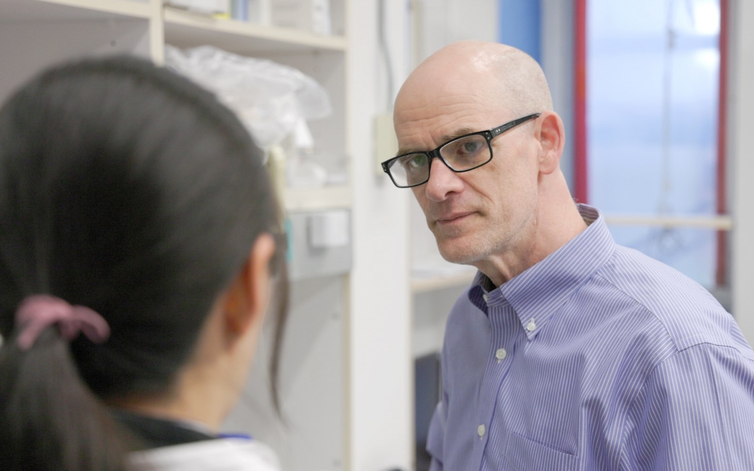 David Mooney in his lab