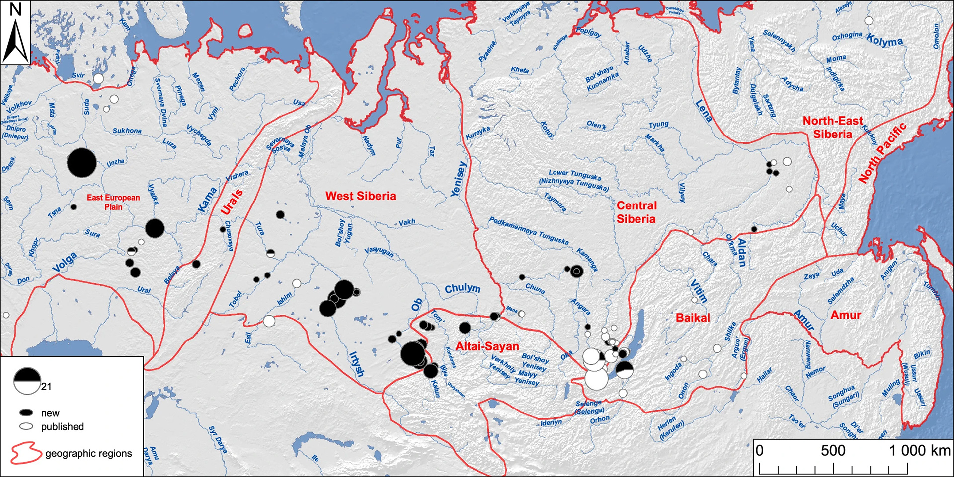 Map of study sites in Siberia.
