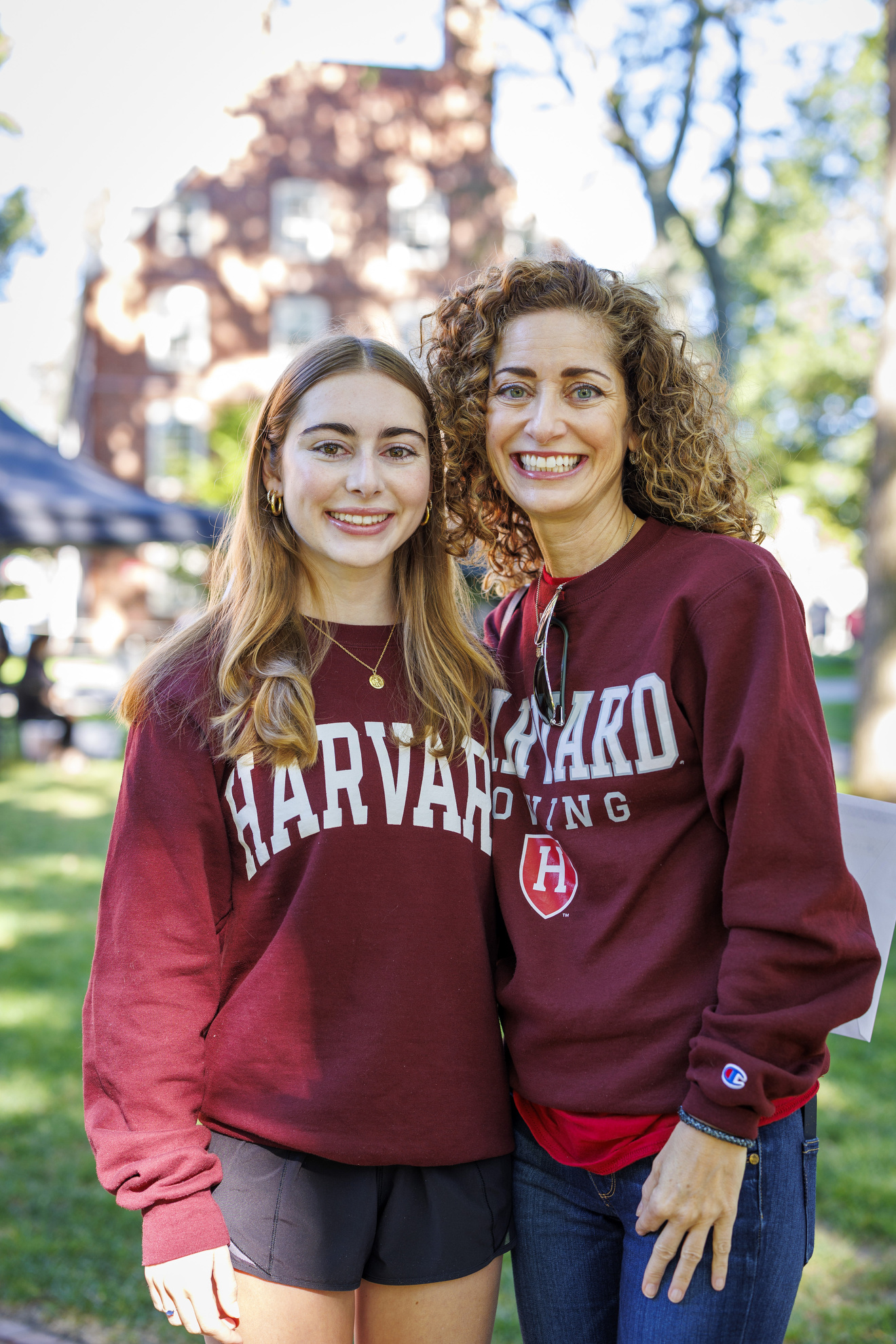 Cate Frerichs and mother Desiree Luccio in Harvard Yard.