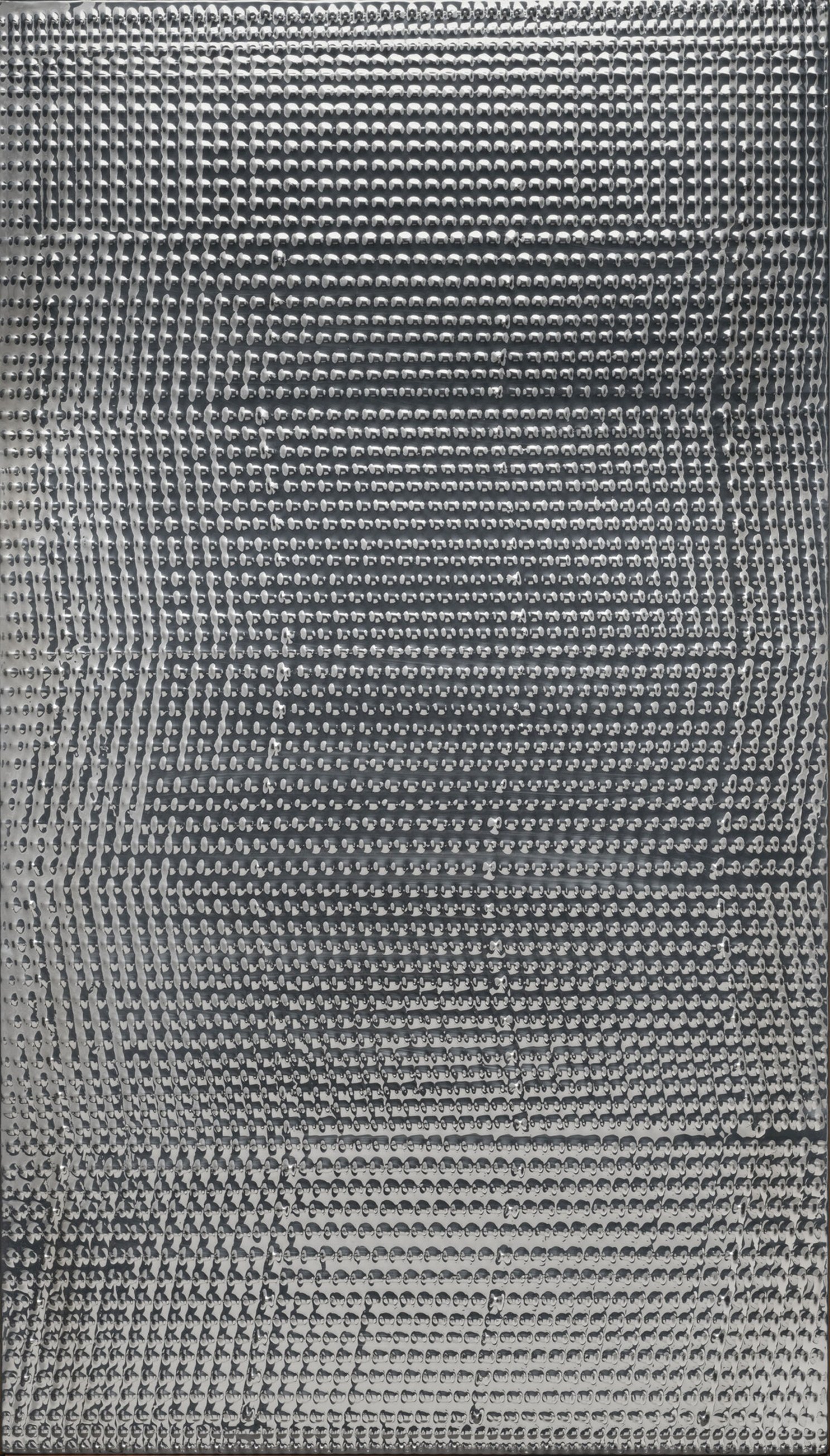 Heinz Mack, “Light-Relief,” 1960. Aluminum, hand embossed by the artist, on hardboard. Harvard Art Museums/Busch-Reisinger Museum, Gift of the Mack Foundation, 2025.107