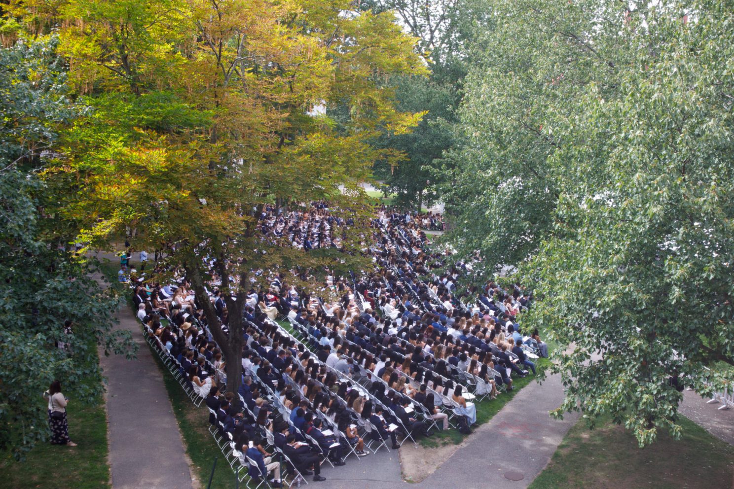 Class of 2029 fill Tercentenary Theatre.