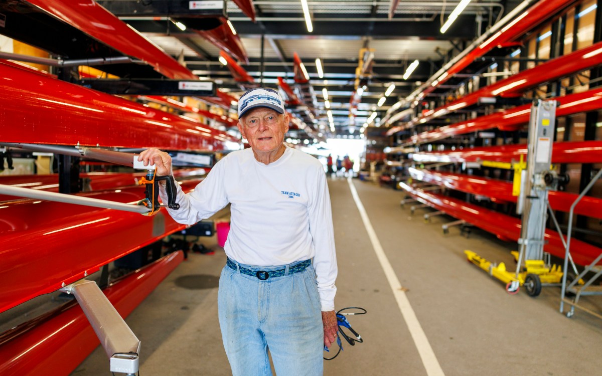 Bill Becklean is the 89-year-old coxswain for the Octo Eight.