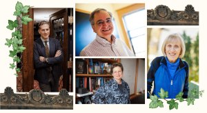 Noah Feldman (clockwise from upper left), Cumrun Vafa, Claudia Goldin, and Catherine Dulac.