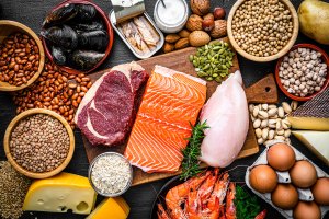 Foods that contain high protein values.