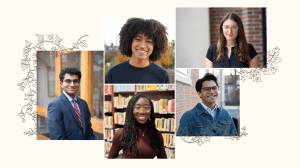 Ashwin Sivakumar (clockwise from lower left), Tenzin Gund-Morrow, Hannah Duane, Kashish Bastola, and Edith Siyanbade.