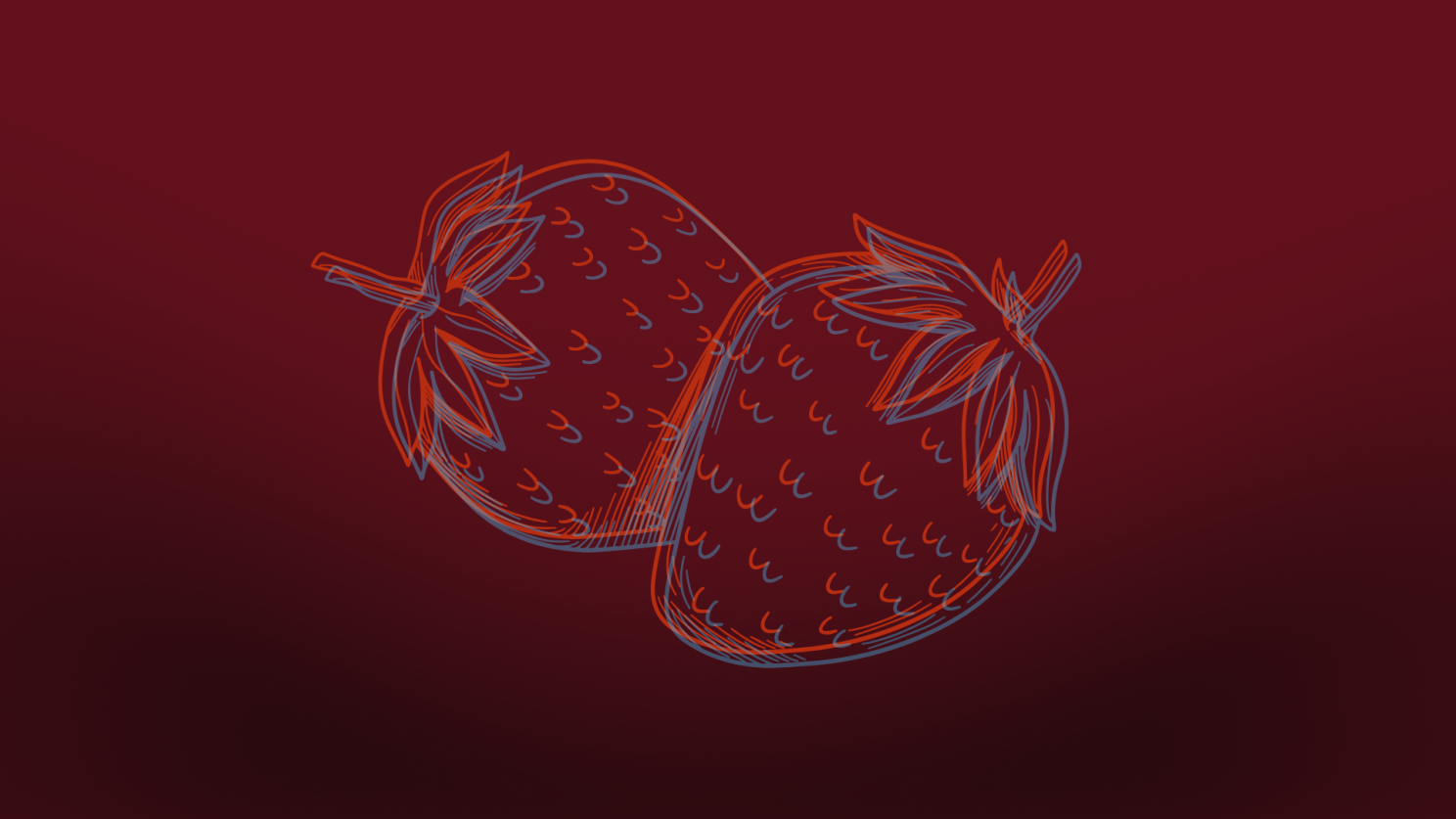 Illustration of two strawberries.