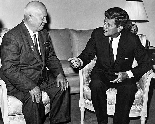 Nikita Khrushchev and John F. Kennedy
